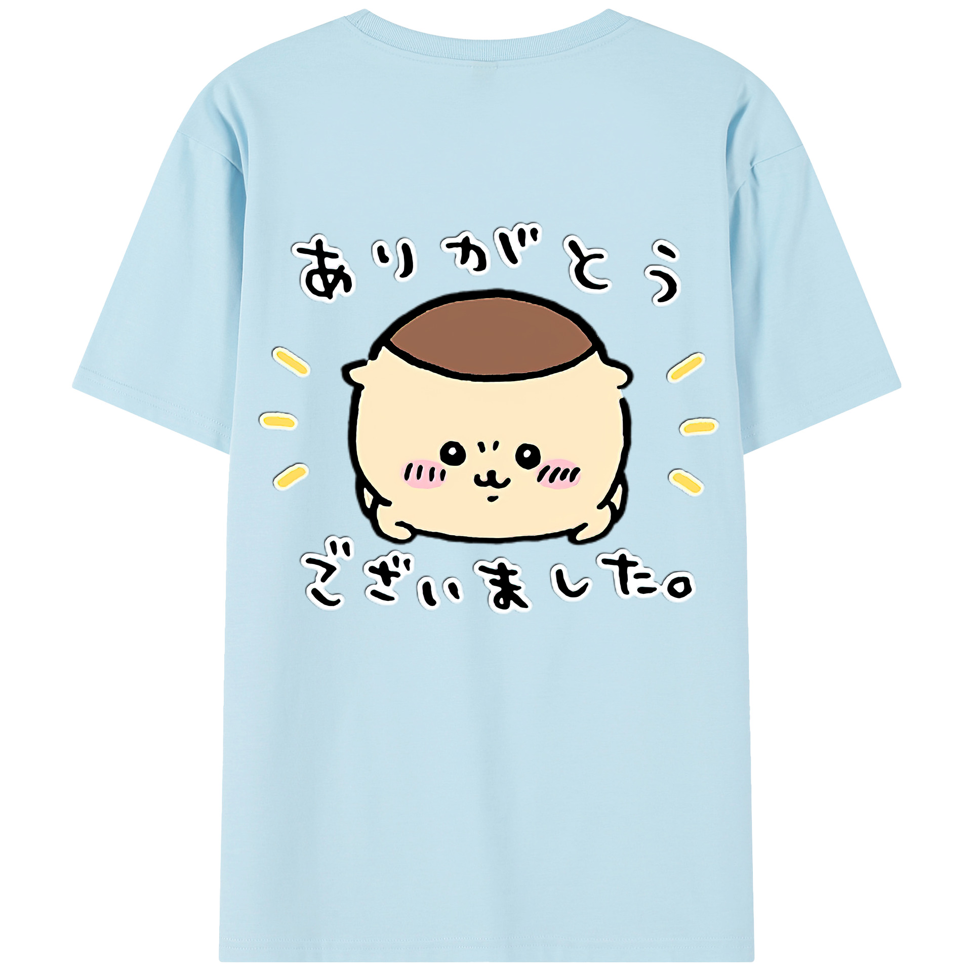 （画像用） ちいかわ くりまんじゅう Chii-kawa kuri manjū 綿100％半袖Tシャツ（背面プリント）